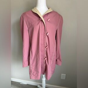 Ms. Freddi Pink Cream Button Up Peacoat Womens M Vintage 90s Grannycore